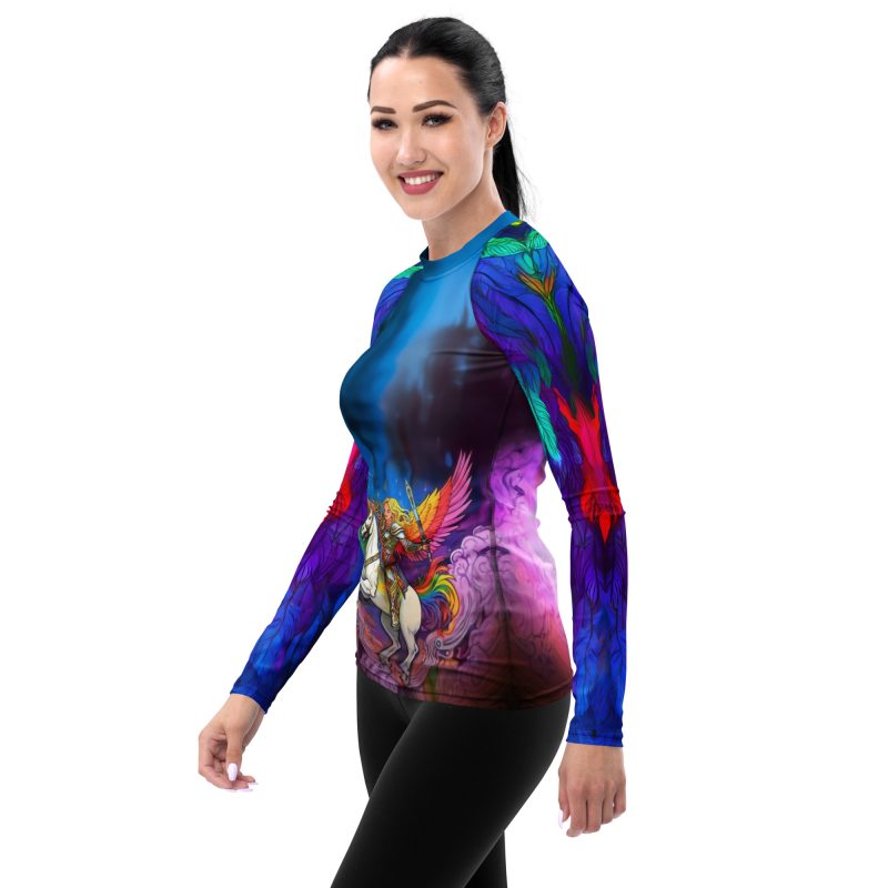 Rainbow Unicorn Warrior Princess Rash Guard - Image 3