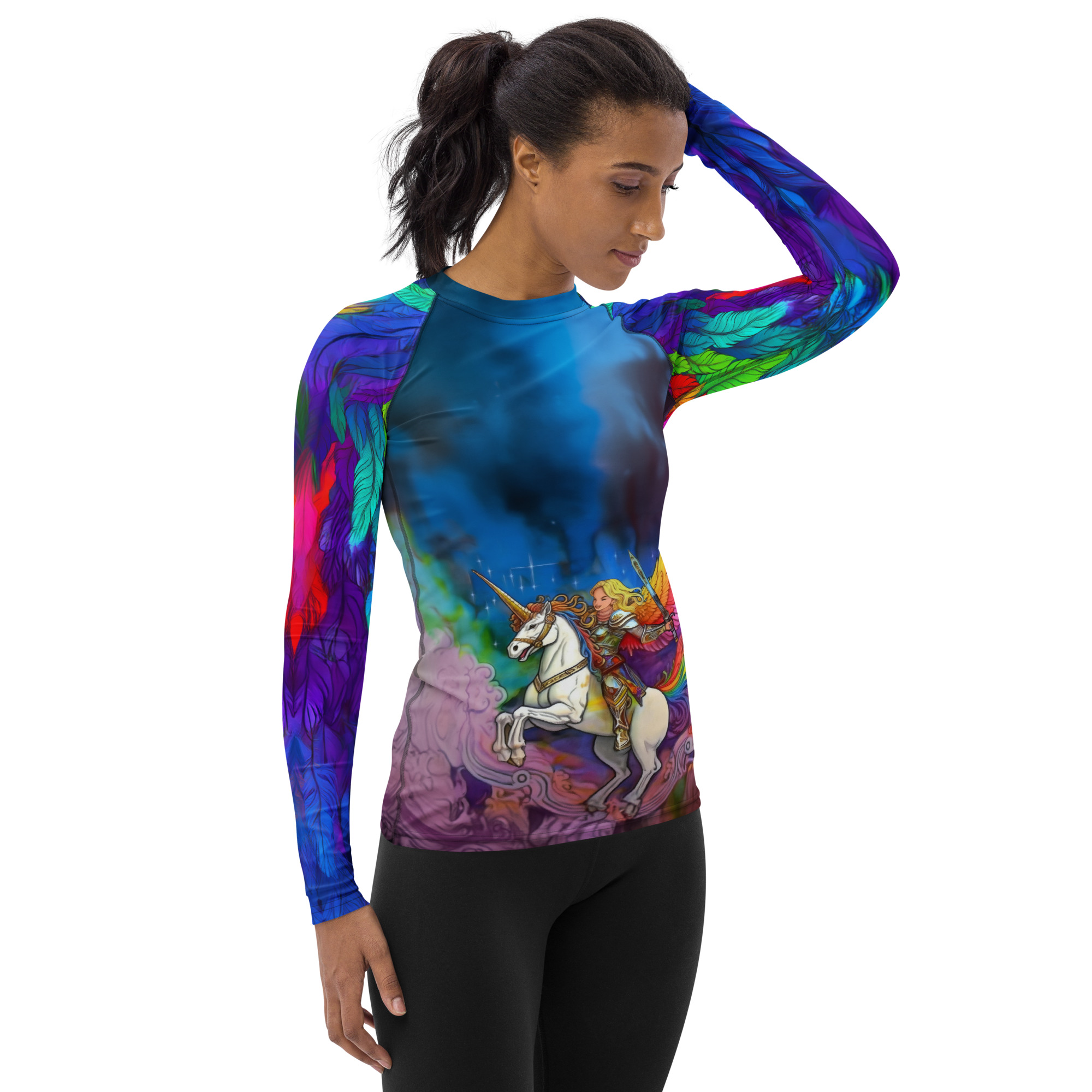 Unicorn Rainbow Princess Rash Guard - Image 5